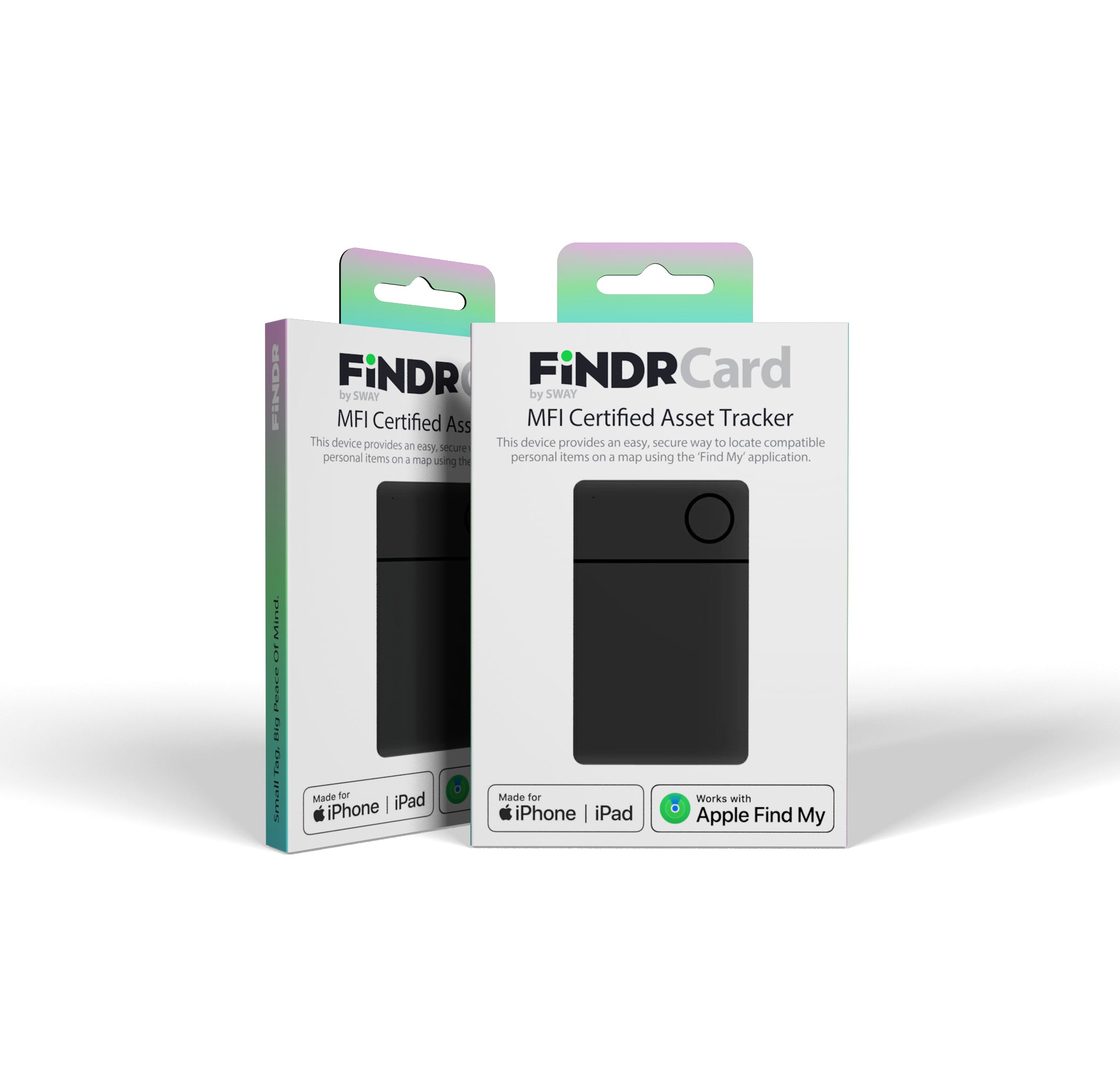 FiNDR CARD MFI Certified Asset Wallet Tracker For Apple Products - Single Pack (Black)