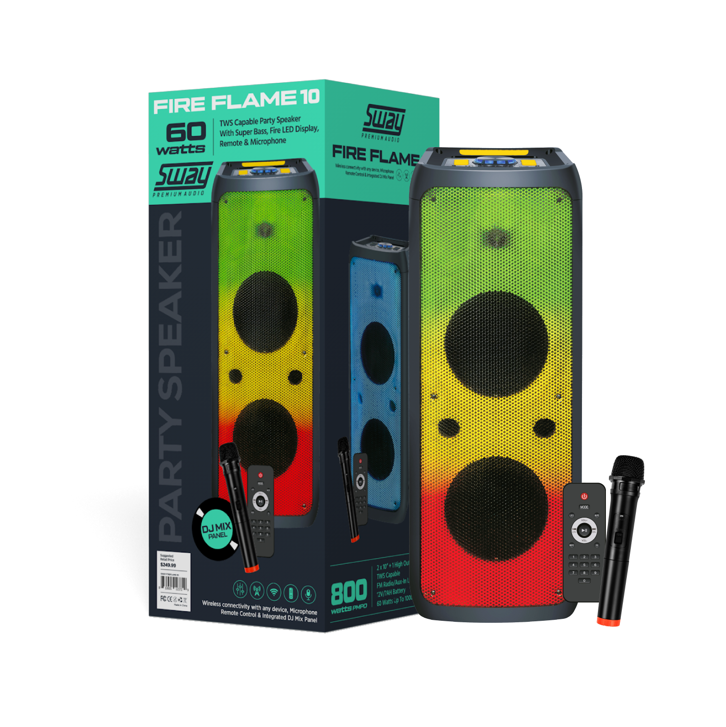 Fire Flame 10 | Karaoke Party Speaker | 2 x 10
