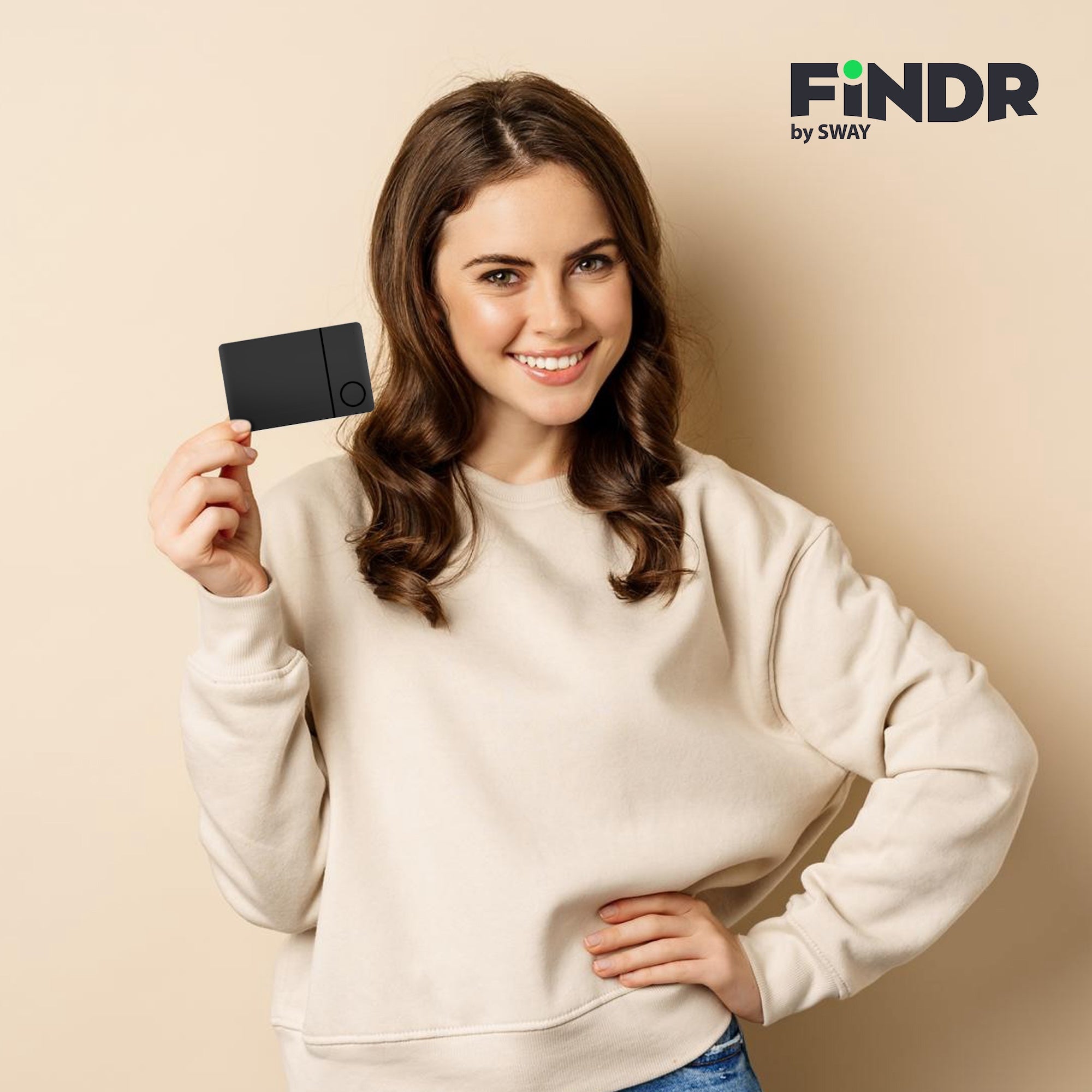 FiNDR CARD MFI Certified Asset Wallet Tracker For Apple Products - Single Pack (Black)